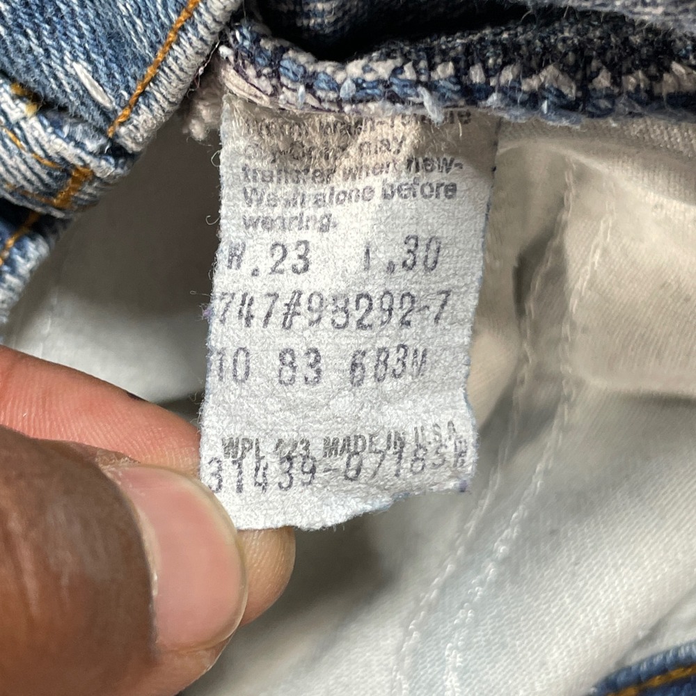 Vintage Levi's 747 Orange Tab Jeans Kids 22x27 Jeans USA Made Denim Blue - Picture 4 of 10
